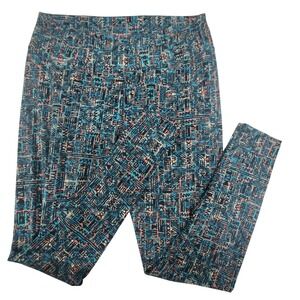 LuLaRoe‎ Tall & Curvy Leggings Geometric Teal Pink Black Print Pants